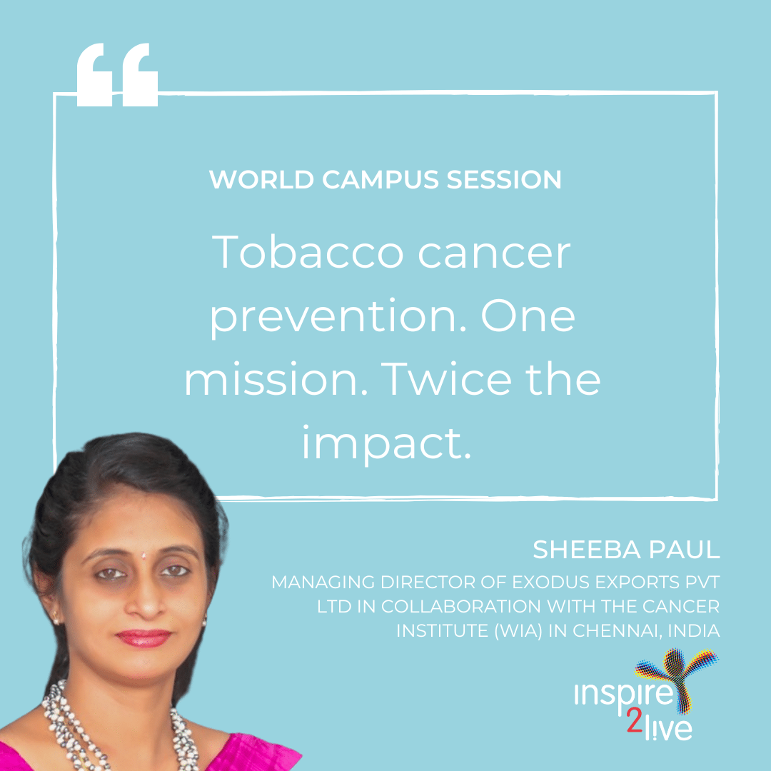 Sheeba Paul on Tobacco cancer prevention with dignity and purpose